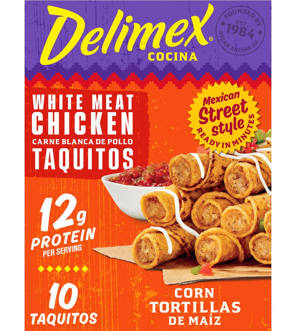 Delimex White Meat Chicken Taquitos (10 oz, 10 ct)