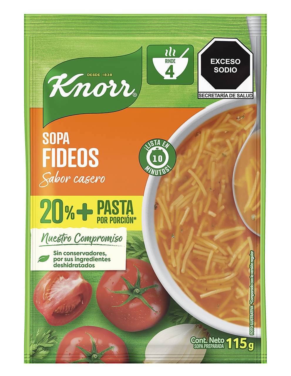 Knorr · Sopa preparada de fideos (115 g)
