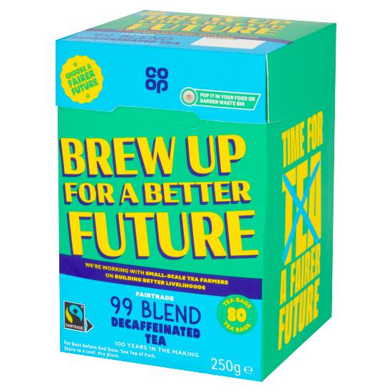 Co-Op Decaffeinated 99 Blend Fairtrade Tea 80 Tea Bags 250g