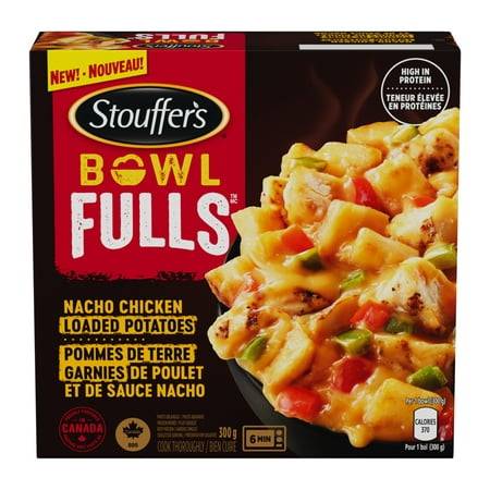 Stouffer''S Bowlfulls Nacho Chicken Loaded Potatoes, Frozen Entrée, Diced Potatoes, Grilled Chicken, Jalapeno Nacho Cheese Sauce, High In Protein 300 G
