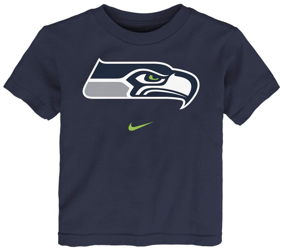 Nike Toddler Seattle Seahawks Logo College Navy T-Shirt (2T)