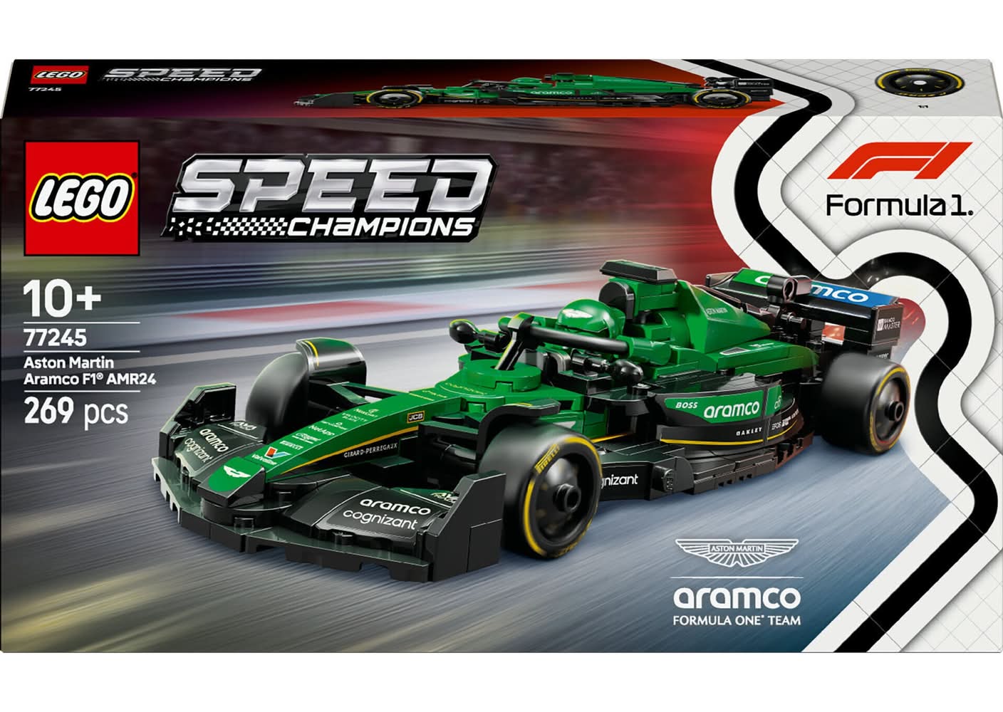 Carro de Corrida Aston Martin Aramco F1 AMR24 Lego