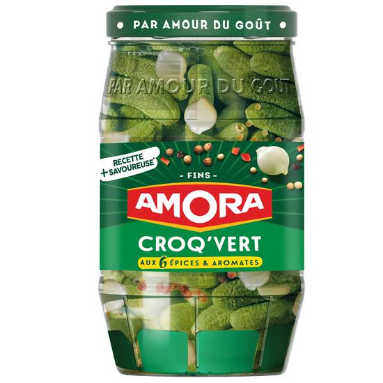 Amora - Croq'vert cornichons fins aux épices et aromates