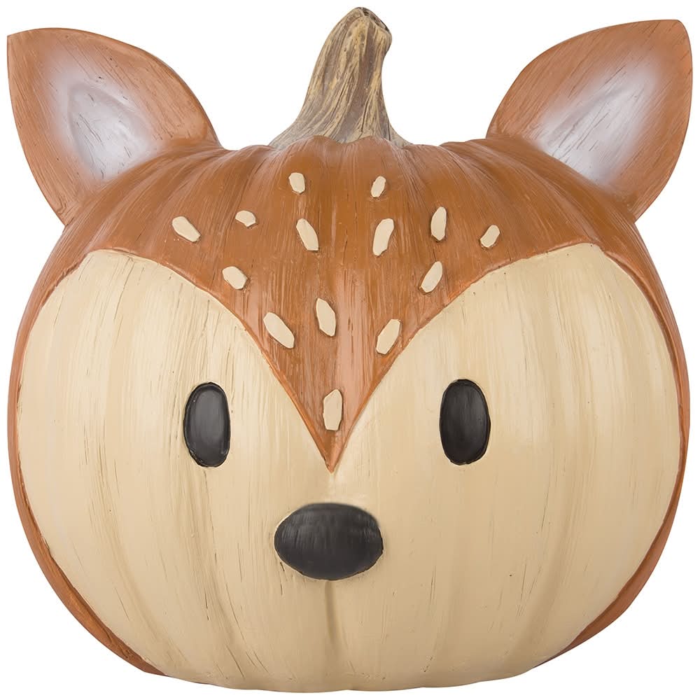 Holiday Living 9-in Deer Critter Pumpkin Tabletop Decoration