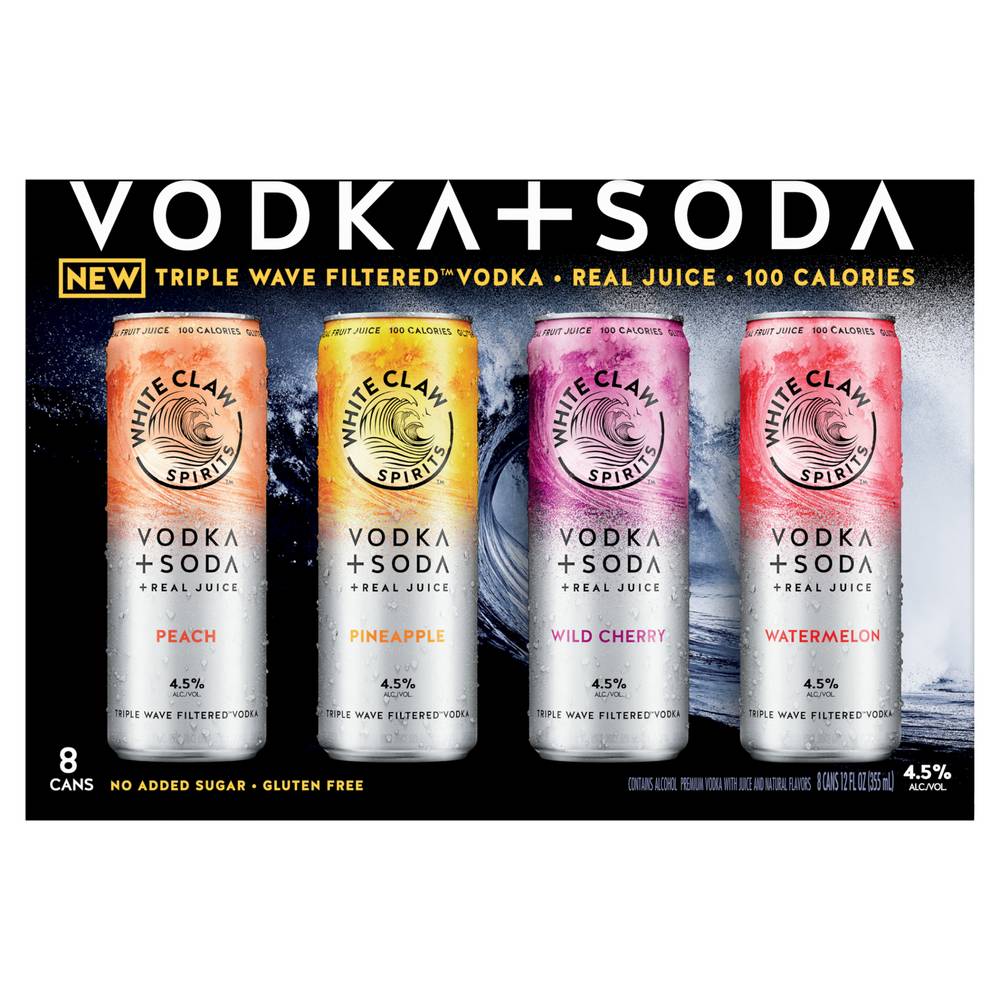 White Claw Hard Sprits Seltzer Vodka + Soda Variety pack (8 x 12 fl oz)