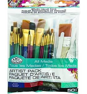 Royal & Langnickel Value Pack Short Handle Assorted Brushes, 50/Pack (RSET-9388)