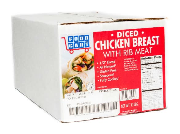 Food Cart Diced Chicken Breast With Rib Meat (10 lbs, 2 ct)