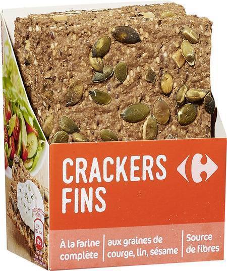 Carrefour - Crackers fins courge lin sésame (175g)