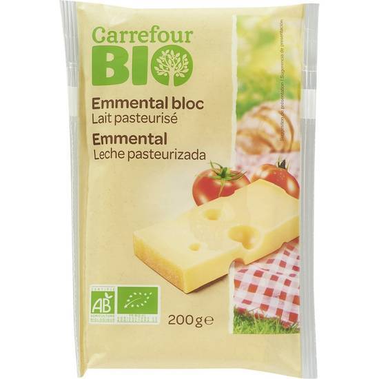 Carrefour Bio - Emmental bloc au lait pasteurisé