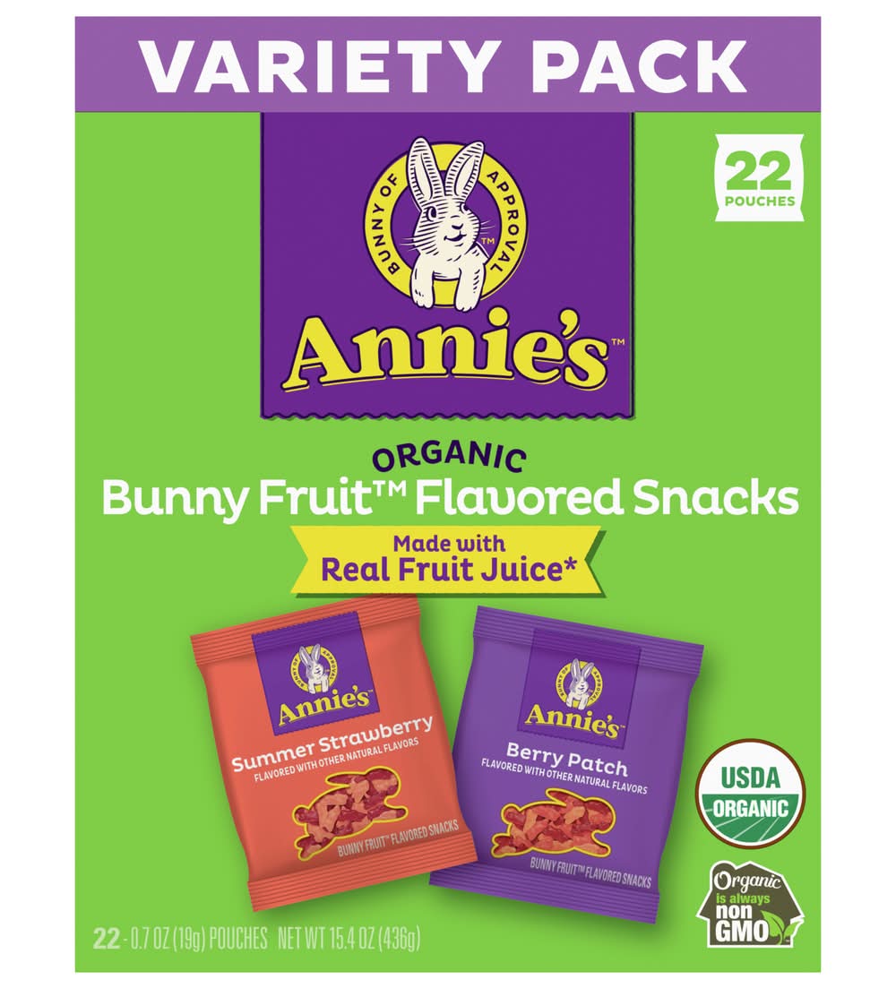 Annie's Organic Bunny Fruit Snacks, Summer Strawberry-Berry Patch (22 x 0.7 oz)