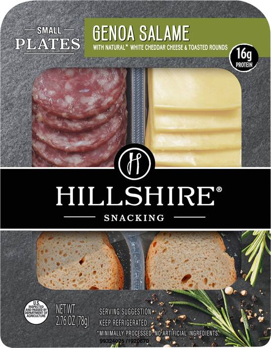 Hillshire Genoa Salame & Cheddar Cheese Small Plates (cheddar cheese)