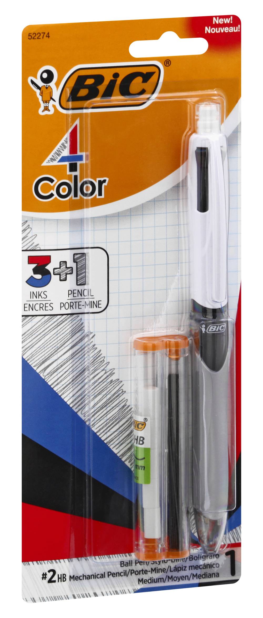 BiC 4-Color Ball Pen & Pencil (1.2 oz)