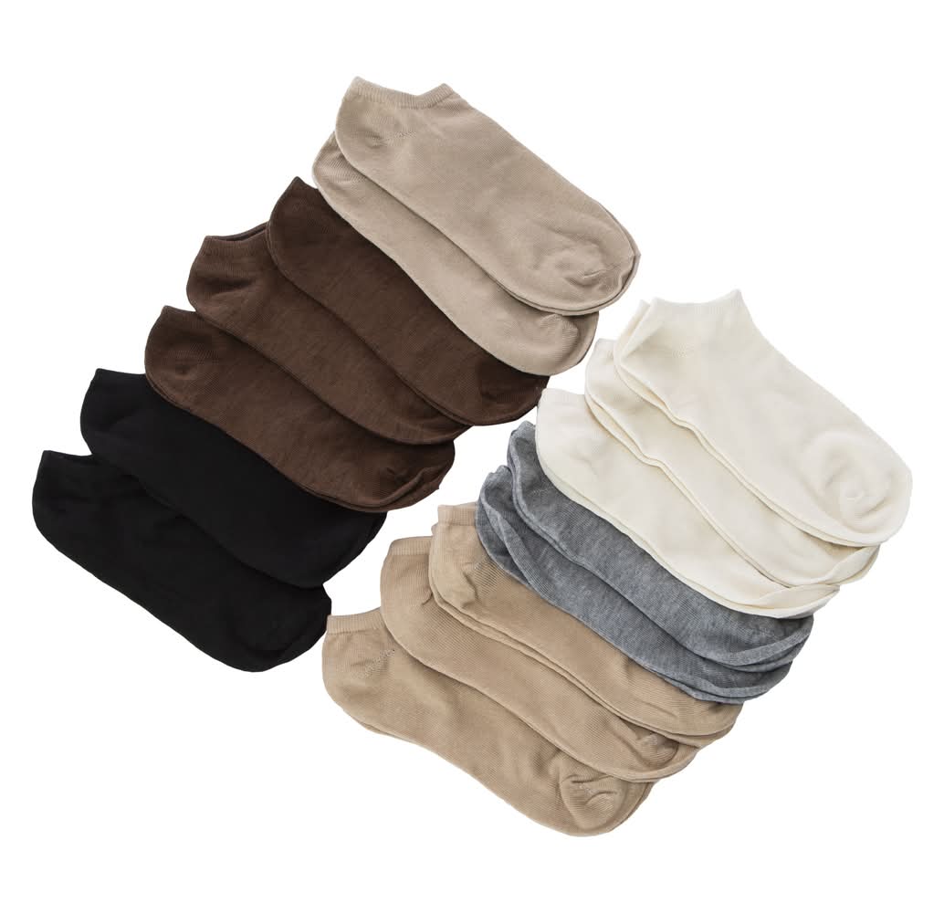 Ladies Solid Neutrals No-Show Socks 15-Pack