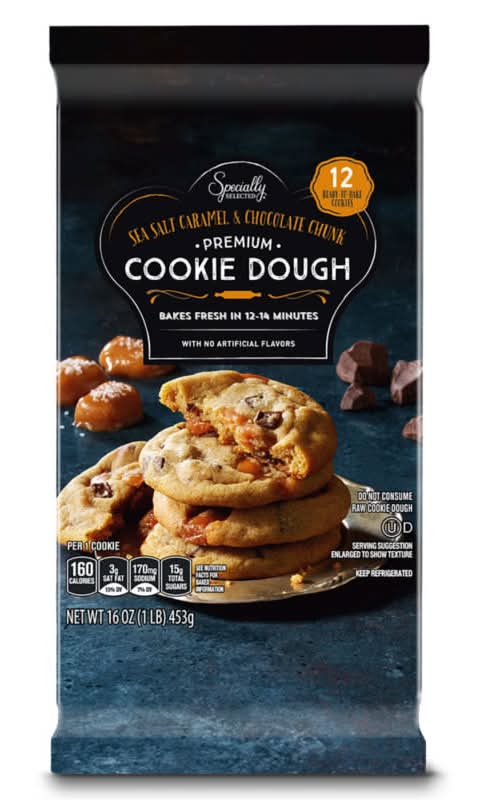 Specially Selected Premium Dough Cookies, Sea Salt Caramel & Chocolate Chunk (16 oz)