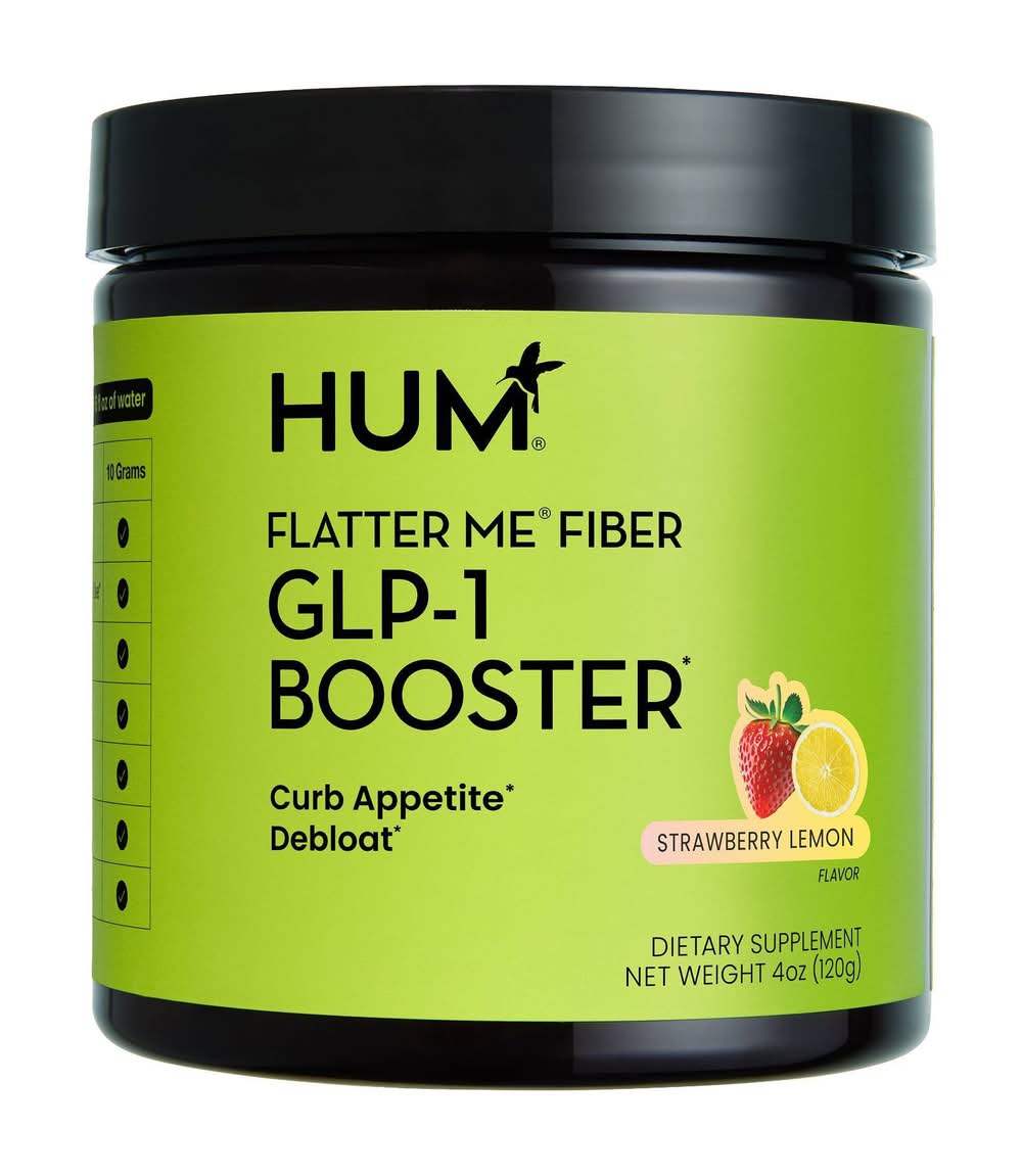 HUM Nutrition Flatter Me Fiber Glp-1 Booster Dietary Supplement, Strawberry Lemon (4 oz)