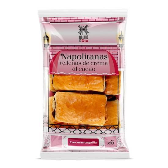 Napolitanas rellenas de crema de cacao El molino de Dia bolsa 270 g