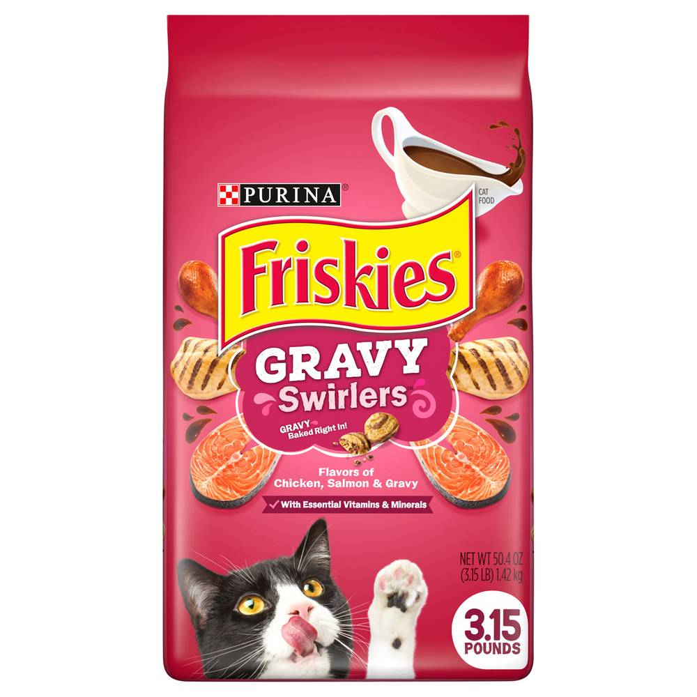 Friskies Purina Gravy Swirlers Dry Cat Food (3.15 lbs)