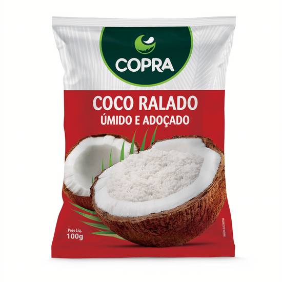 Copra coco ralado úmido adoçado (100g)