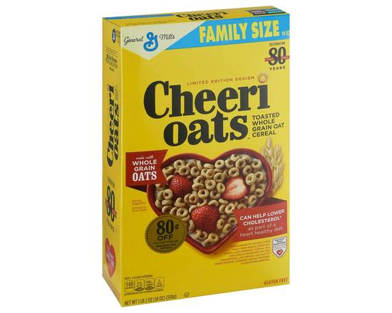 Cheeri Oats · Toasted Whole Grain Oat Cereal Family Size (18 oz)