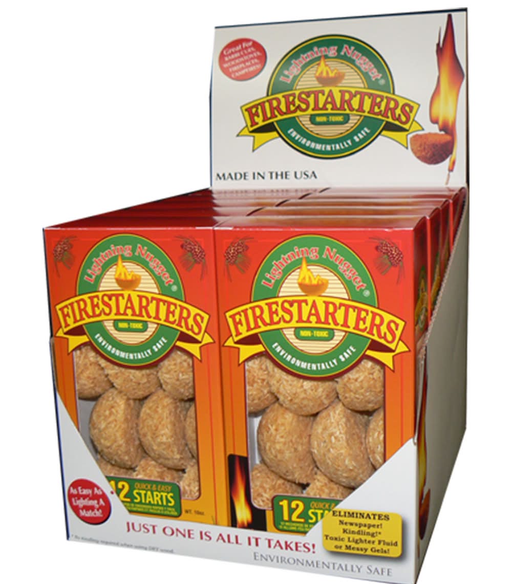 Lightning Nugget Natural Pine Fire Starter 15 Min 12 Pk