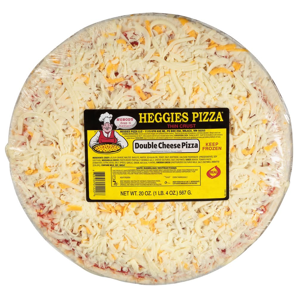 Heggies Pizza Thin Crust Double Cheese (20 oz)