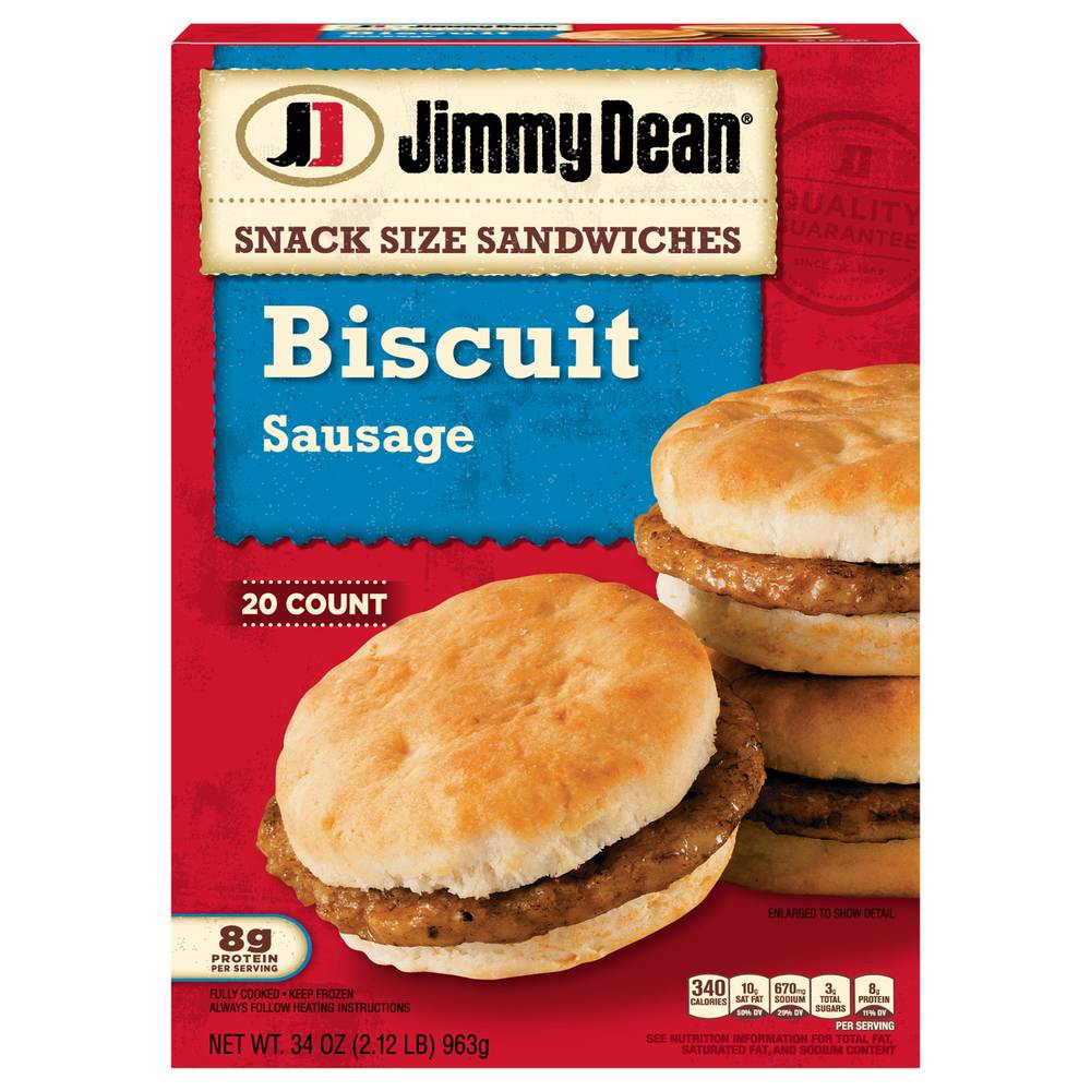 Jimmy Dean Snack Size Sausage Biscuit Sandwiches (34 oz, 20 ct)