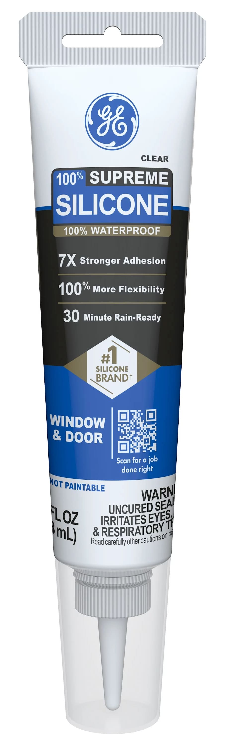 General Electric Supreme Silicone 2.8-oz Window and Door Clear Silicone Caulk