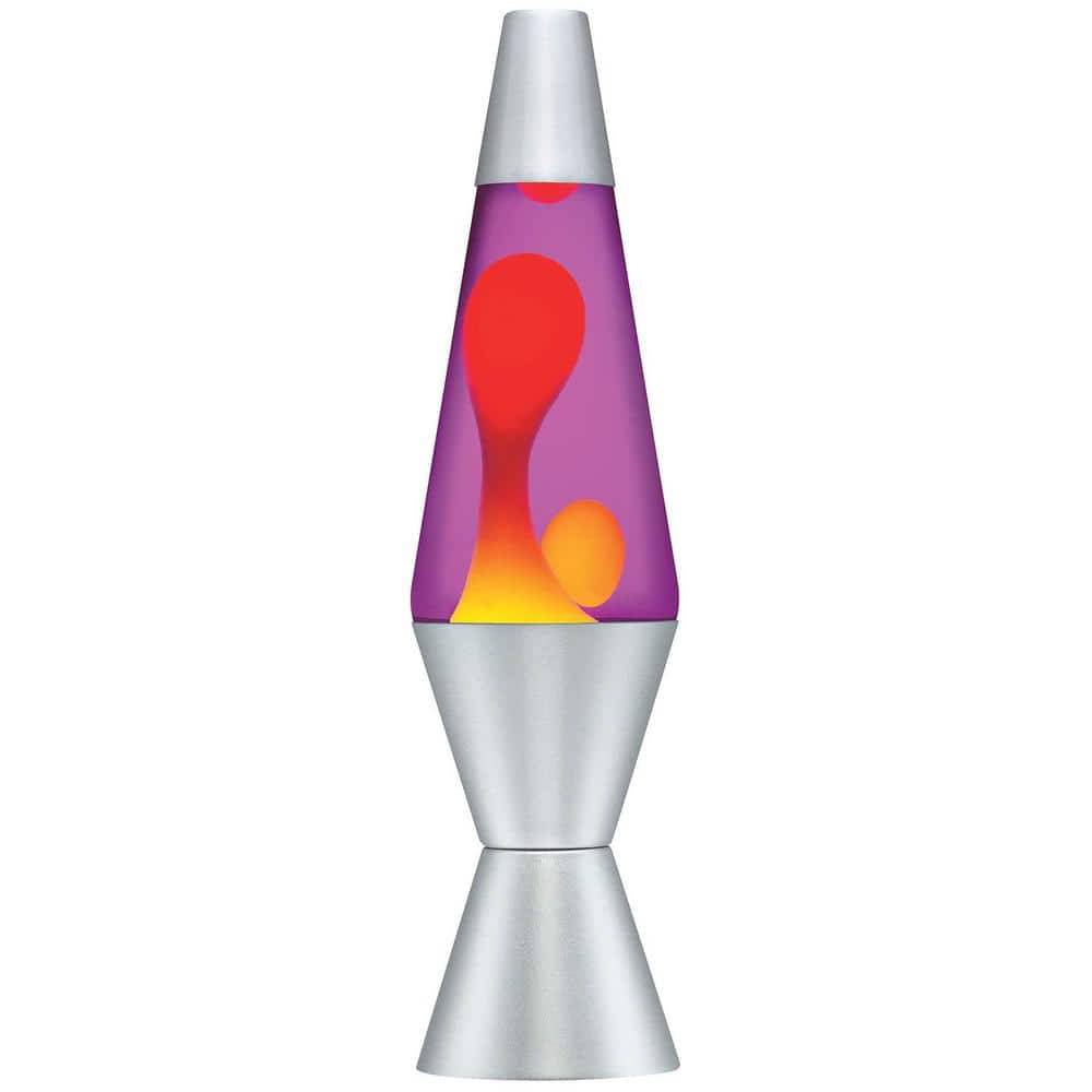 Lava 14.5 In. Classic Lamp - Yellow Wax/Purple Liquid/Silver Base And Cap