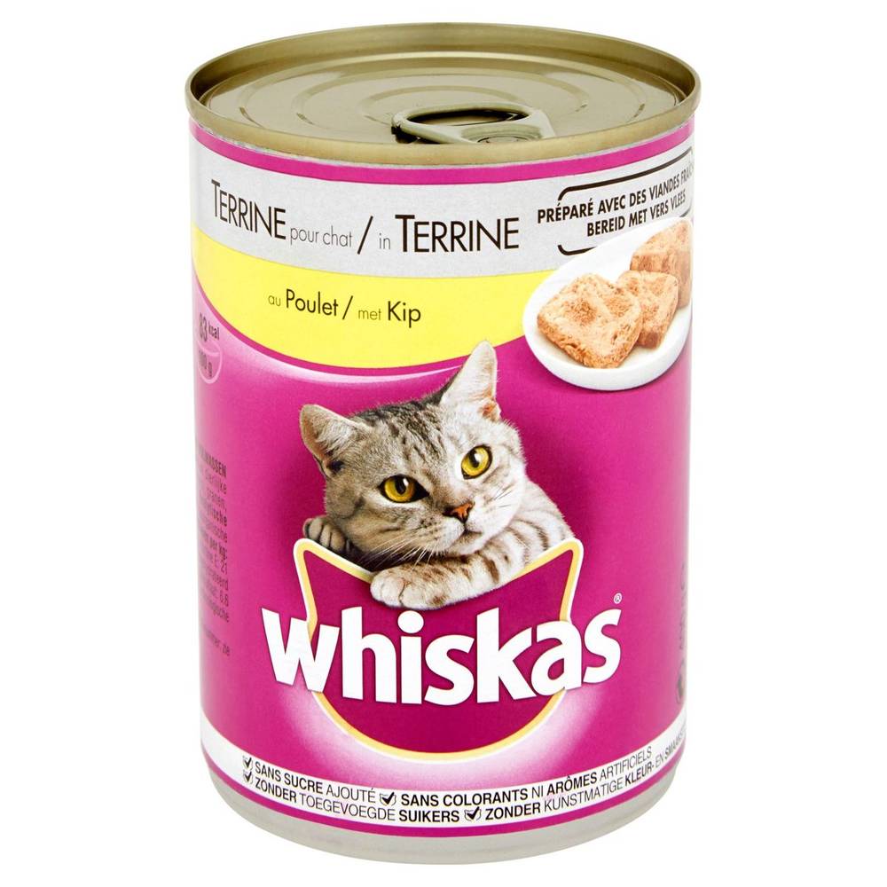 Aliment Chat Whiskas Boîtes Terrine Poulet 400 g