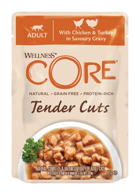 Tender cuts alimento húmedo para gatos · Wellness CORE - Pollo-Pavo - Adulto (85 g)