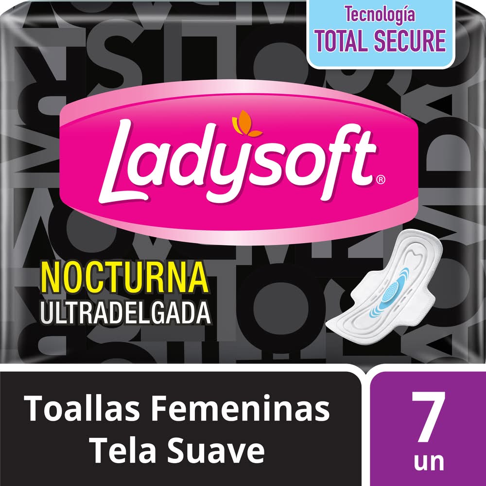 Ladysoft toalla femeninas tela suave nocturna ultradelgada