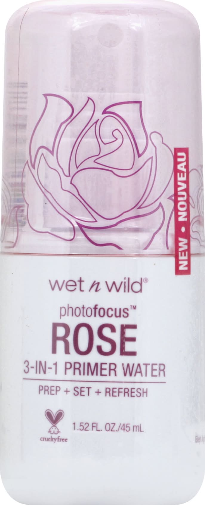 wet n wild Photofocus Rose Addiction 132a 3-in-1 Primer Water (1.6 fl oz)