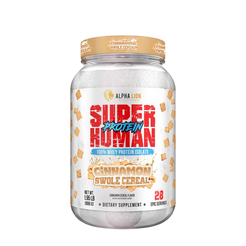 Alpha Lion Superhuman 100% Whey Protein Isolate (1.95 lb) (cinnamon swole cereal)