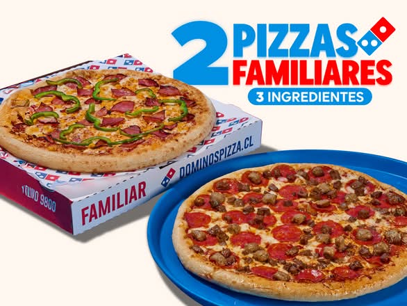 2 Pizzas Familiares 3 Ingredientes