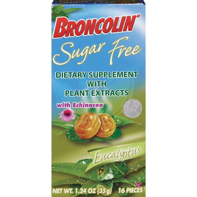 Broncolin Dietary Supplement SugarFree Eucalyptus Drops 16CT