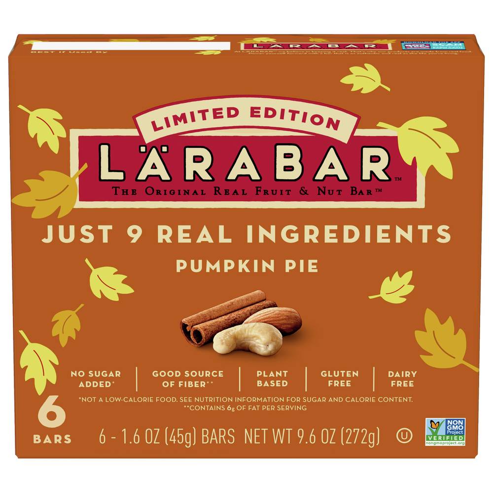 Lärabar Pumpkin Pie Fruit & Nut Bar Gluten Free Limited Edition (9.6 oz)