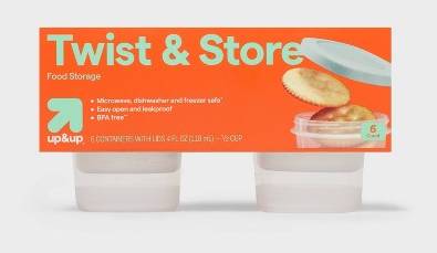 up&up Twist & Store Round Food Storage Containers (6 ct)