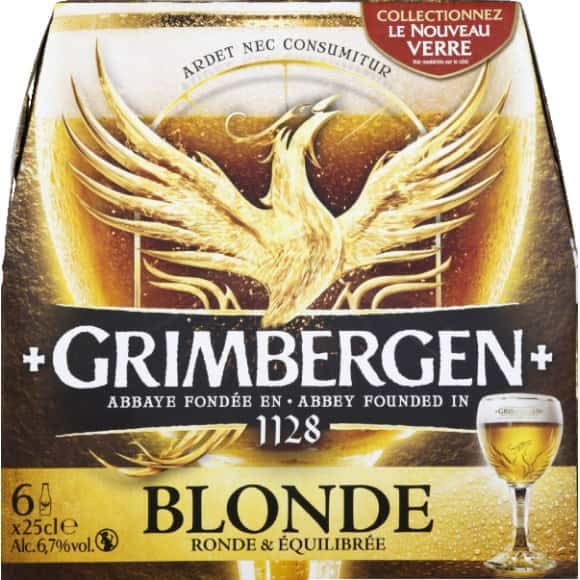 Grimbergen - Bière blonde d'abbaye (6 x 250ml)