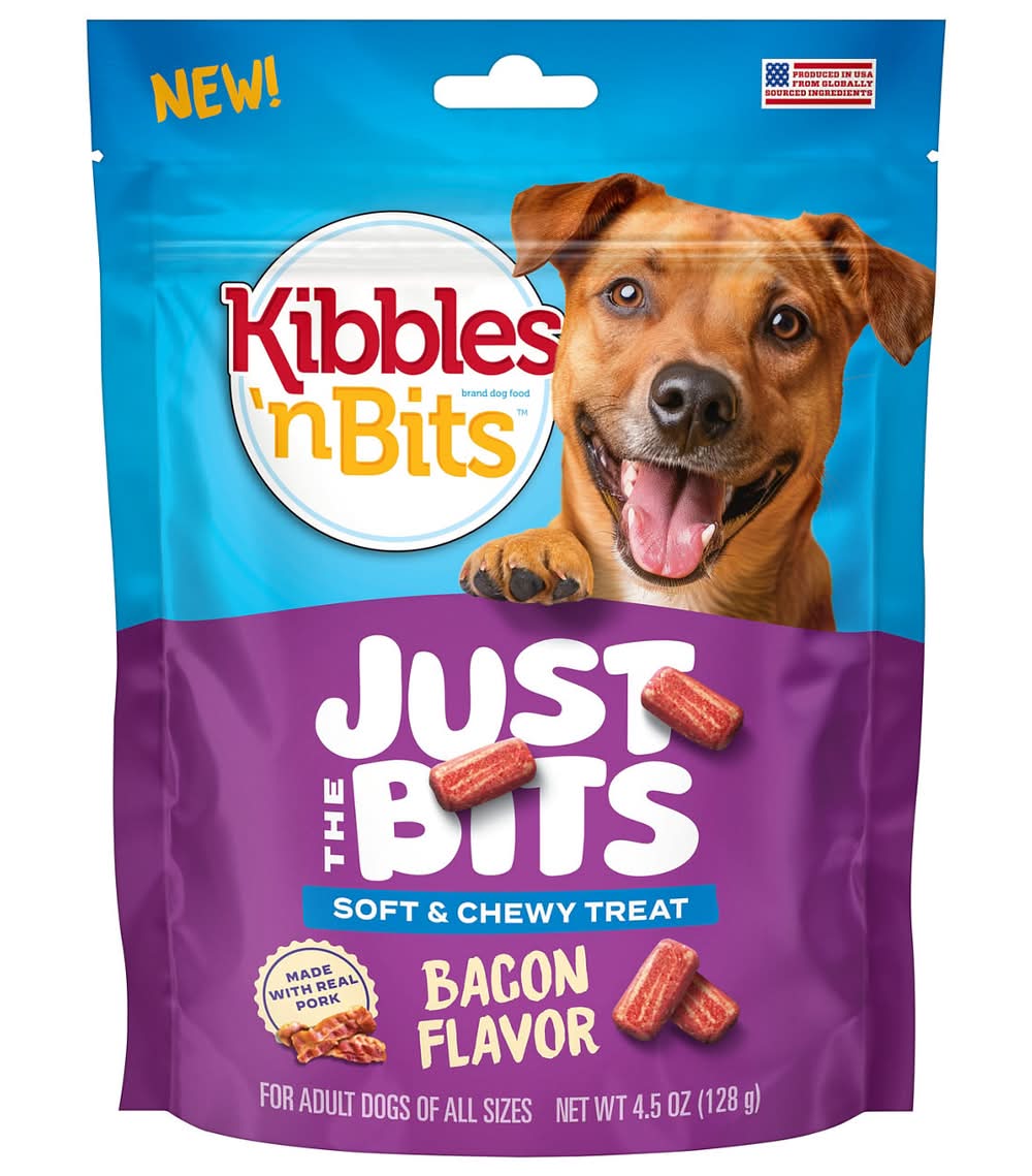 Kibbles 'n Bits Just Bits Soft & Chewy Dog Treats, Bacon, Adult (4.5 oz)
