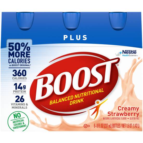 Boost Complete Plus Ready-to-Drink Nutritional Drink Creamy Strawberry (8 oz x 6 ct)