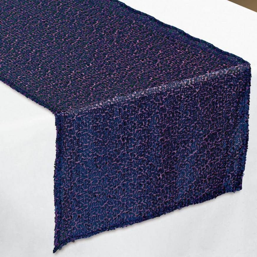Sparkling Sapphire Sequin Fabric Table Runner