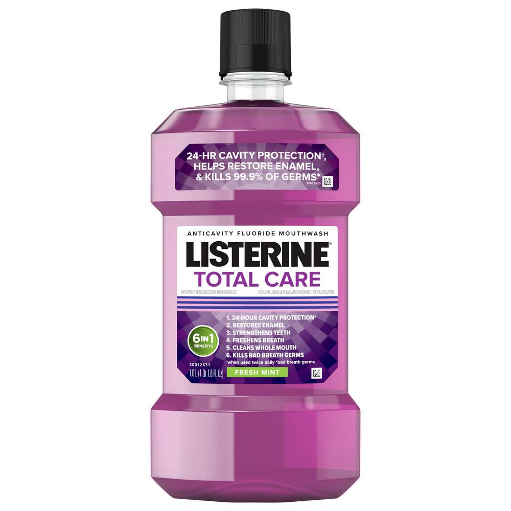 Listerine Total Care Anticavity Fluoride Mouthwash, Fresh Mint (1 L)