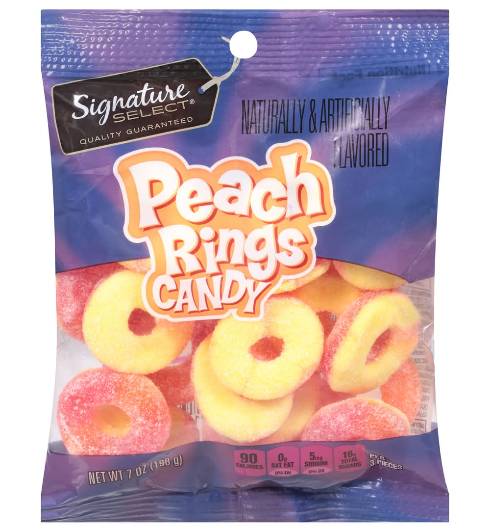 Signature Select Rings Candy, Peach (7 oz)