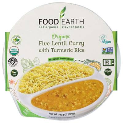Food Earth Five Lentil Curry With Turmeric Rice