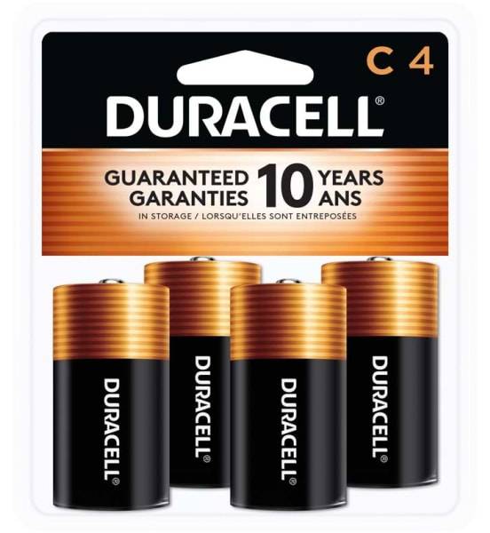 Duracell Coppertop C Alkaline Batteries, Pack Of 4