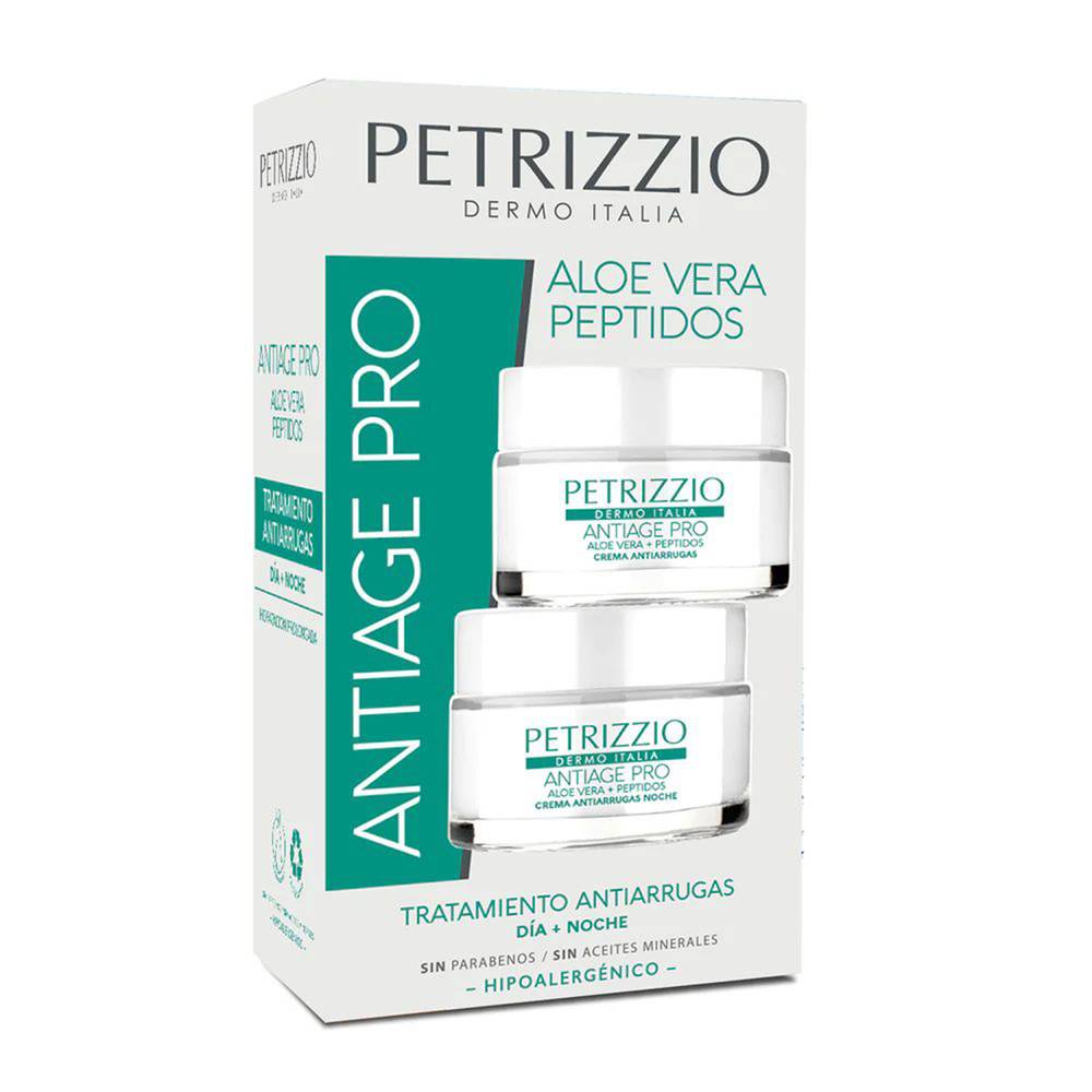 Petrizzio pack antiage pro aloe vera + peptidos día y noche (caja 2 u)