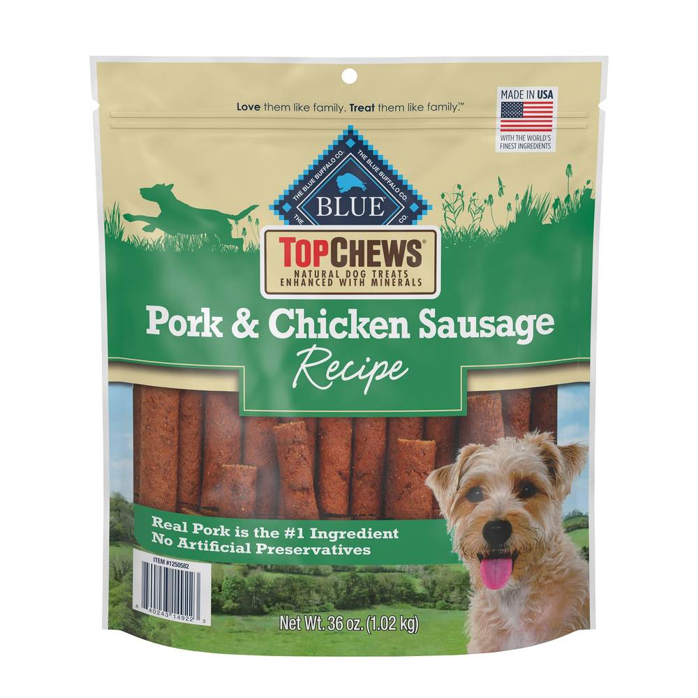 Blue Buffalo Top Chews Pork & Chicken Sausage Dog Treats, 36 oz
