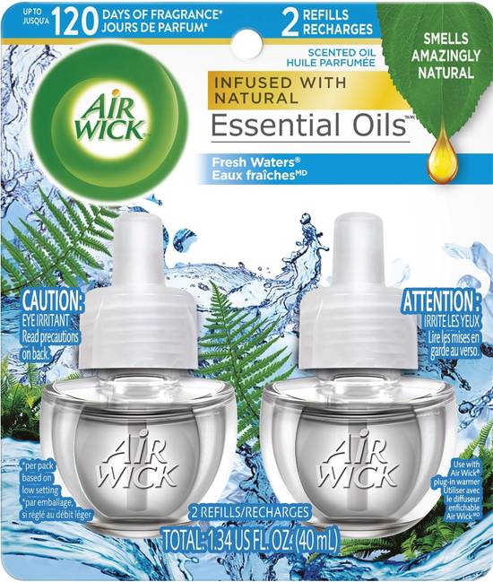 Air Wick Scented Oil Twin Refill, Fresh Waters, 1.34 oz