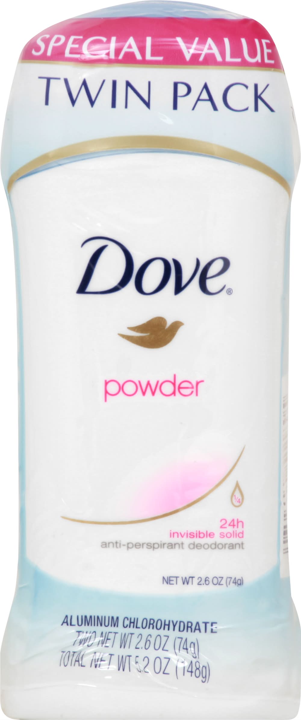 Dove Twin pack Special Value Powder Anti-Perspirant Deodorant (10.4 oz)