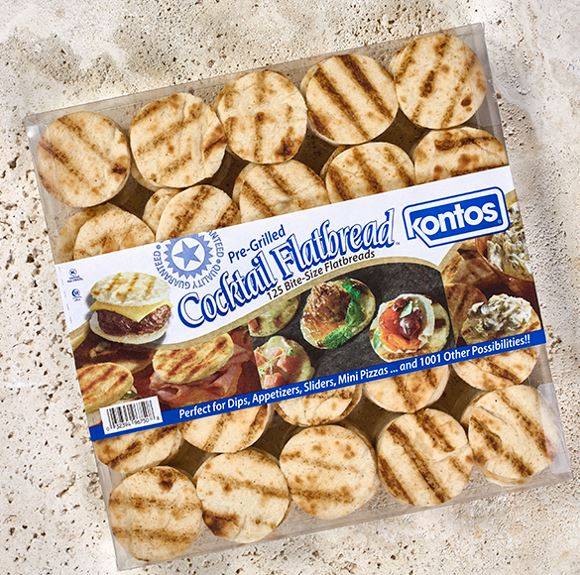 Kontos - Pre-Grilled Cocktail Flatbreads - 125ct (125 Units)